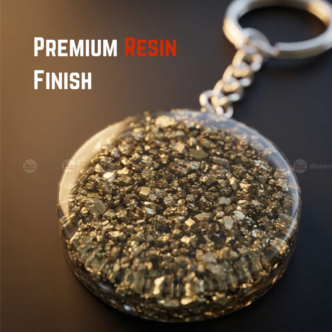 Resin Pyrite Keychain