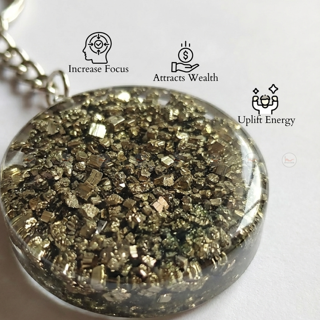 Resin Pyrite Keychain