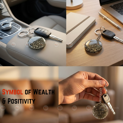 Resin Pyrite Keychain