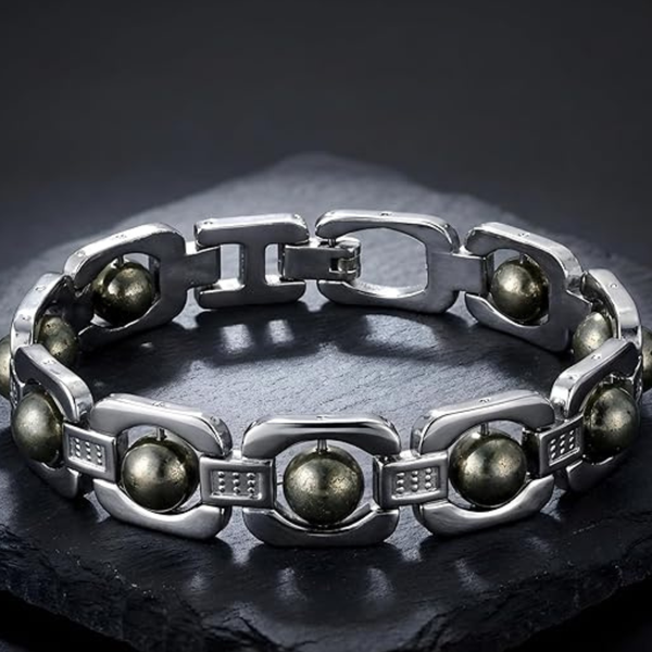Pyrite Metal Bracelet