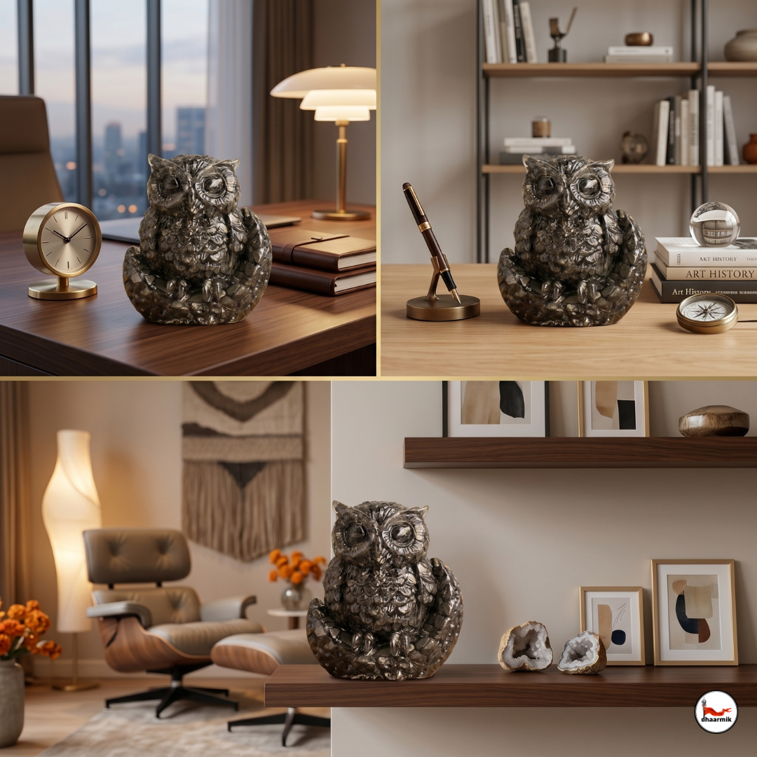 Raw Pyrite Big Owl