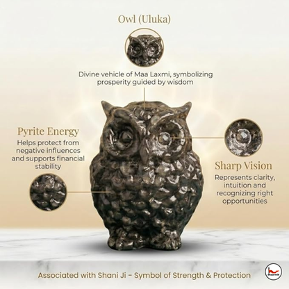 Raw Pyrite Owl (small)
