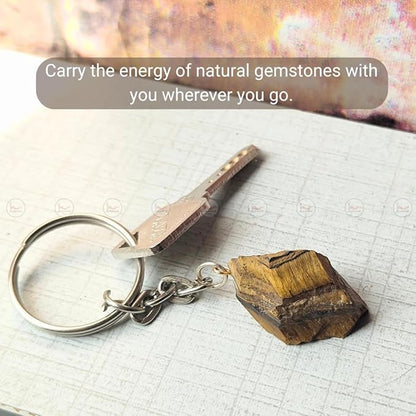 Raw Clear Quartz Keychain