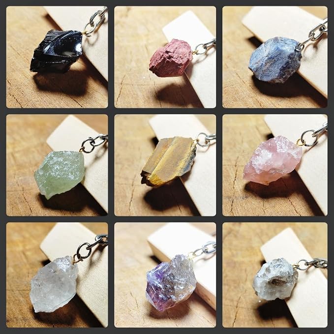 Raw Clear Quartz Keychain