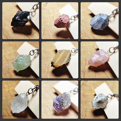 Raw Clear Quartz Keychain