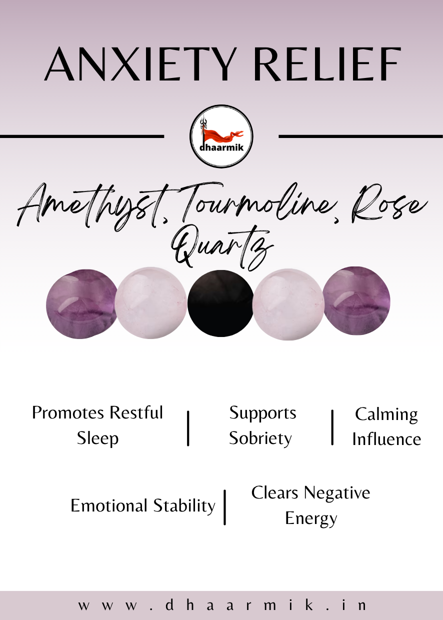 Anxiety Relief Bracelet (Amethyst, Obsidian & Rose Quartz)
