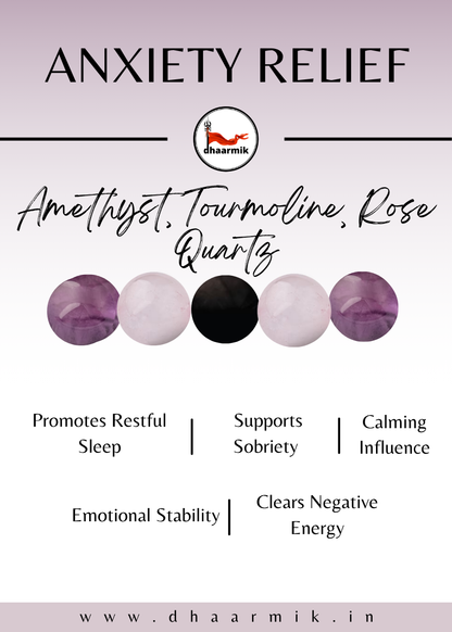 Anxiety Relief Bracelet (Amethyst, Obsidian & Rose Quartz)