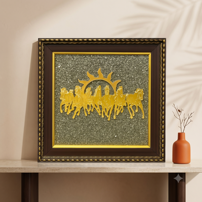 Raw Pyrite 7 Horse Frame