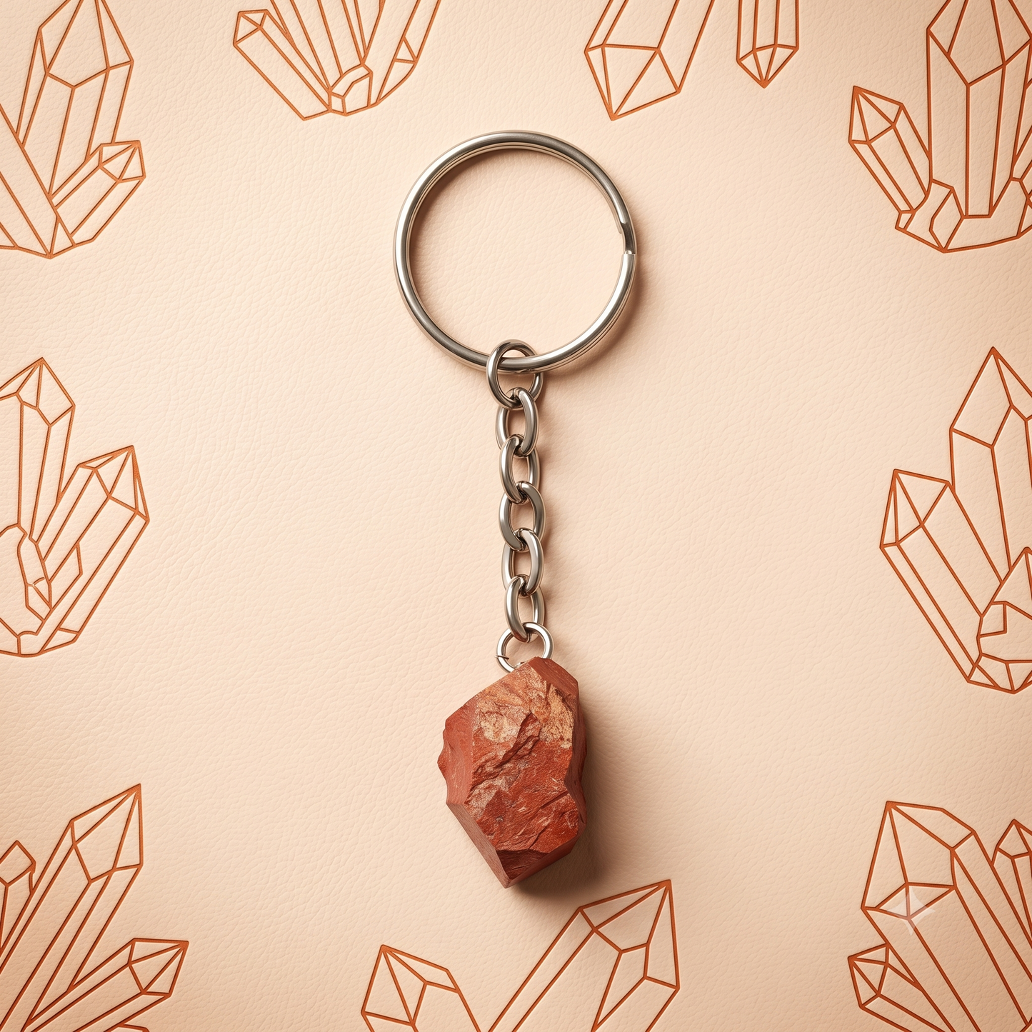 Raw Red Jasper Keychain