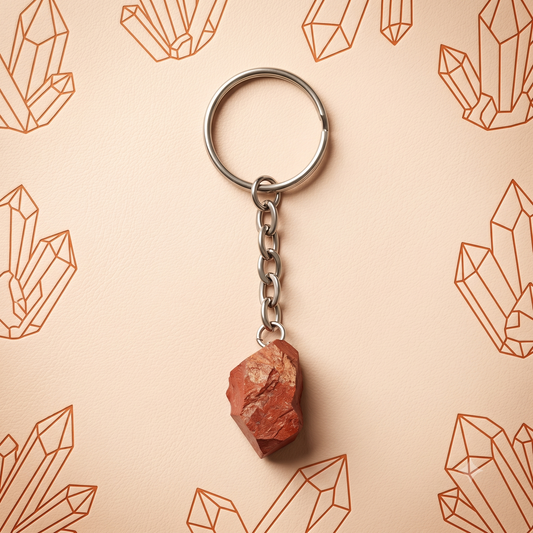 Raw Red Jasper Keychain