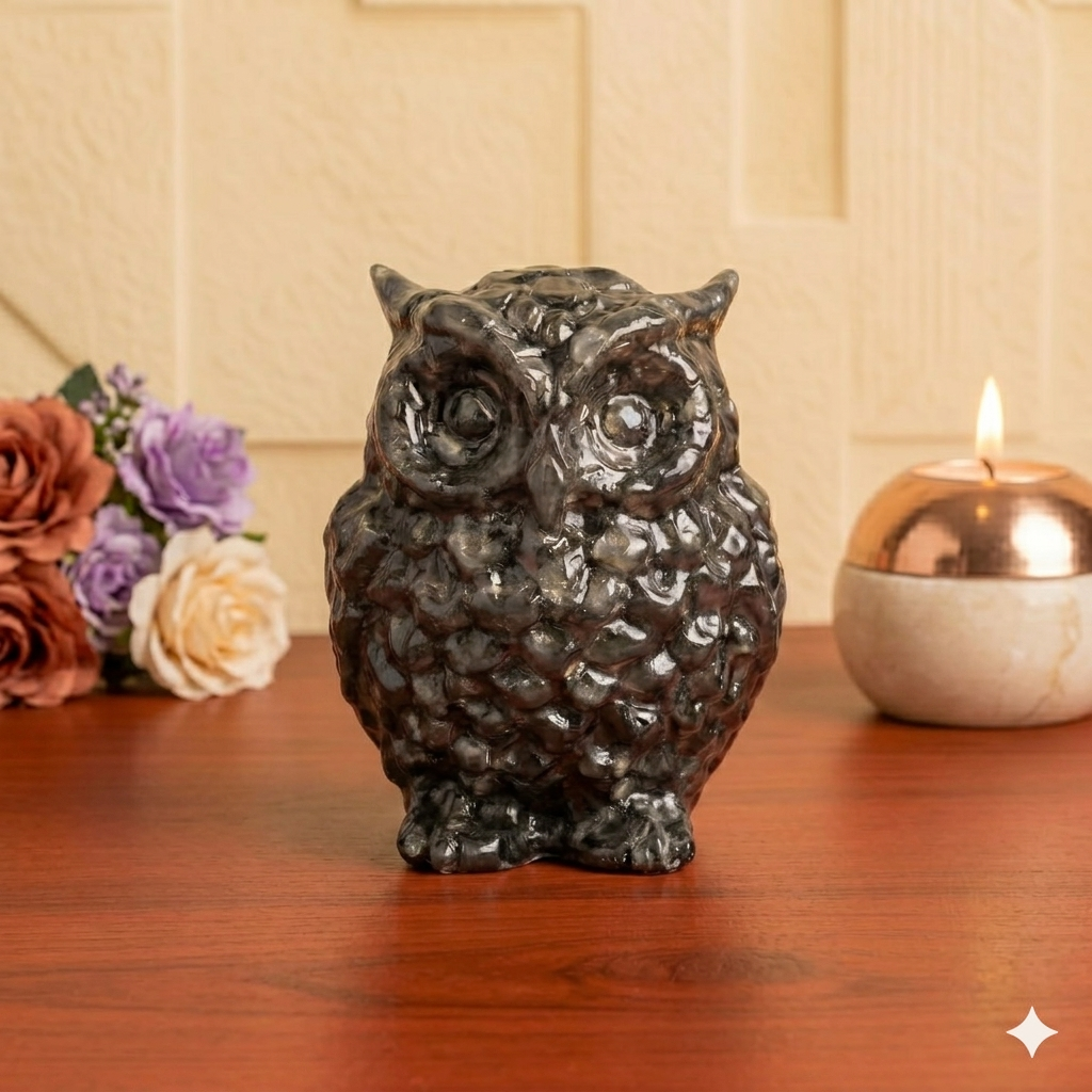 Raw Pyrite Owl (small)