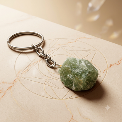 Raw Green Avenurine Keychain