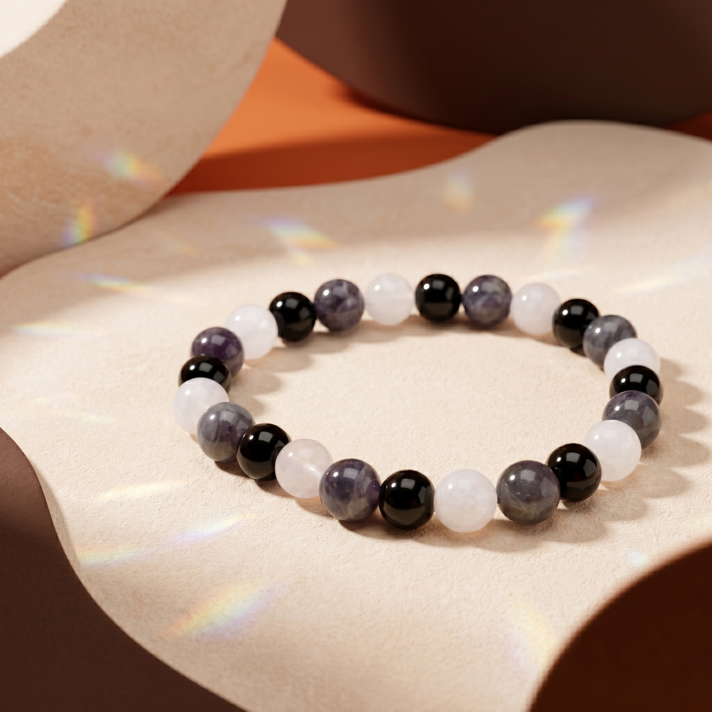 Anxiety Relief Bracelet (Amethyst, Obsidian & Rose Quartz)