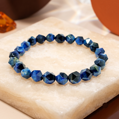 Blue Tiger Eye (Diamond Cut)