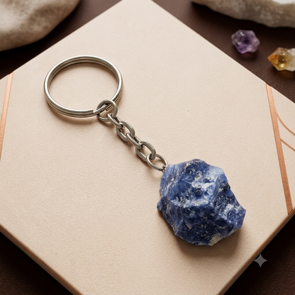 Raw Sodalite Keychain