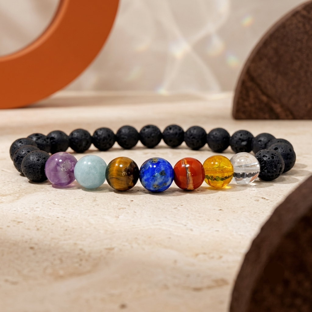 Lava 7 Chakra Bracelet