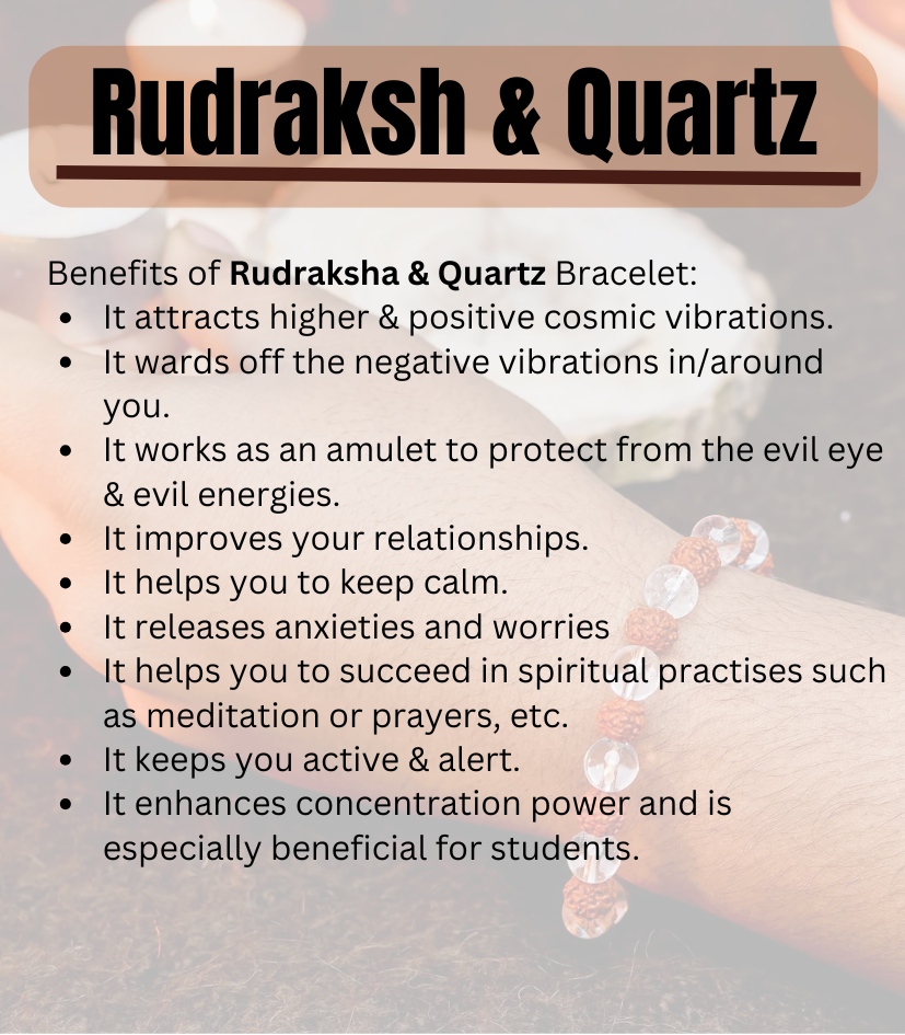 Master Healer Bracelet (Rudraksh & Clear Quartz)